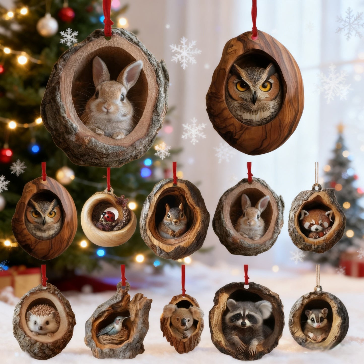 【1 zestaw 10 sztuk】🎄Dekoracja choinkowa ze zwierzętami. małe ozdoby zwierzęce