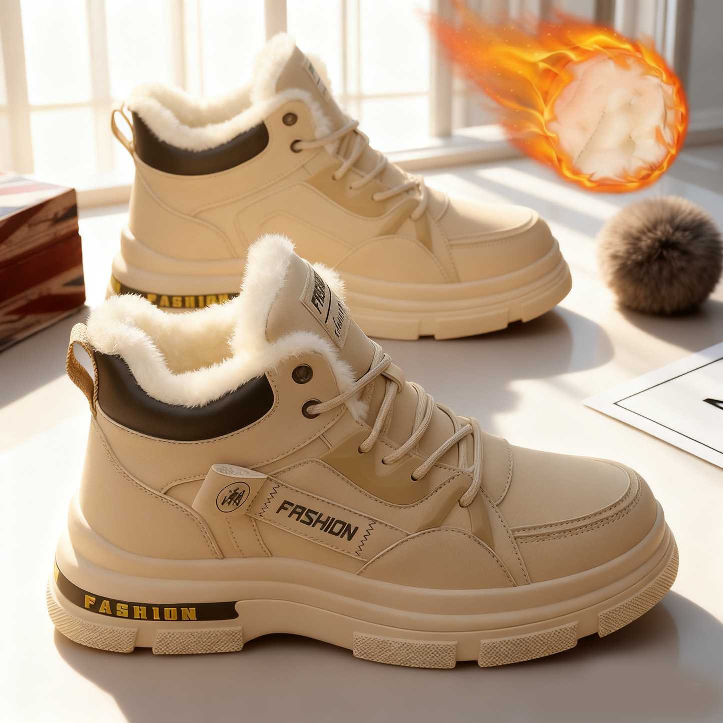 🔥🔥👞【39-44】2025 nowe męskie zimowe, pogrubione, aksamitne, ciepłe buty Martin
