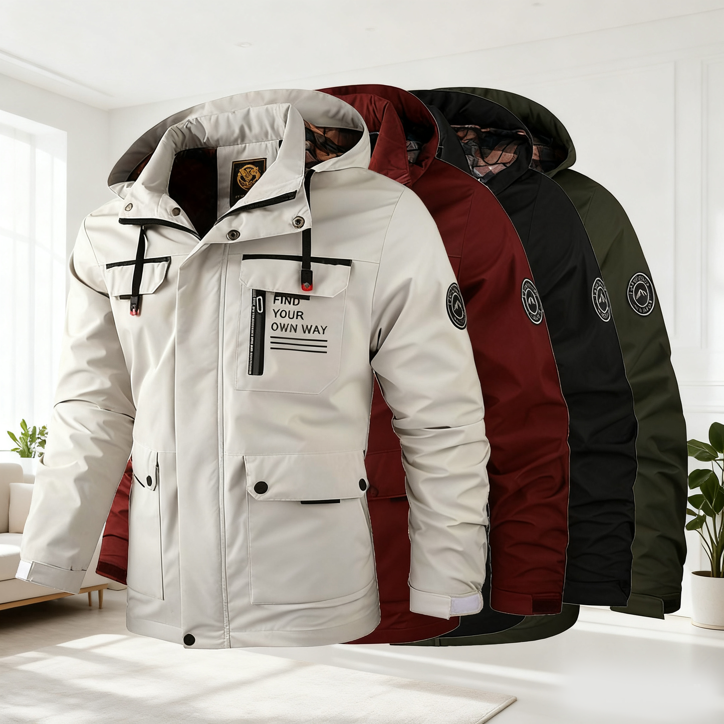 🔥🔥【Promocja odzieży zimowej‼】 【M-6XL】Jesień i zima męska gruba ciepła wiatroszczelna i wodoodporna kurtka