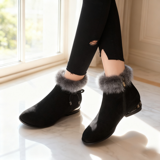 🔥【Promocja】Miękkie skórzane botki na średnim obcasie – eleganckie, wygodne i idealne na jesień i zimę!