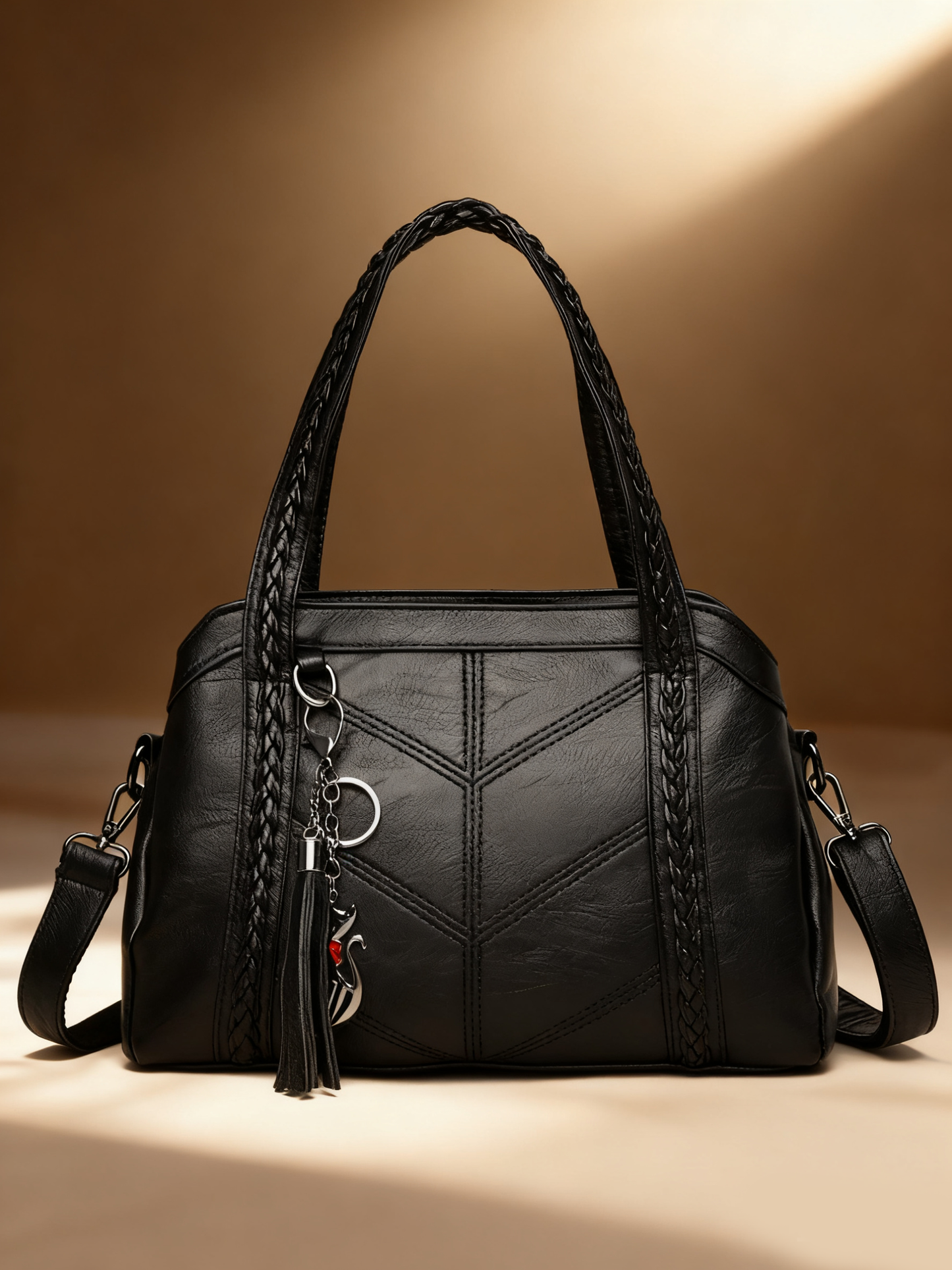 👜💟【50% ZNIŻKI】Torba z miękkiej skóry, torebka, duża pojemność, trzy przegrody, wodoodporna i odporna na zarysowania