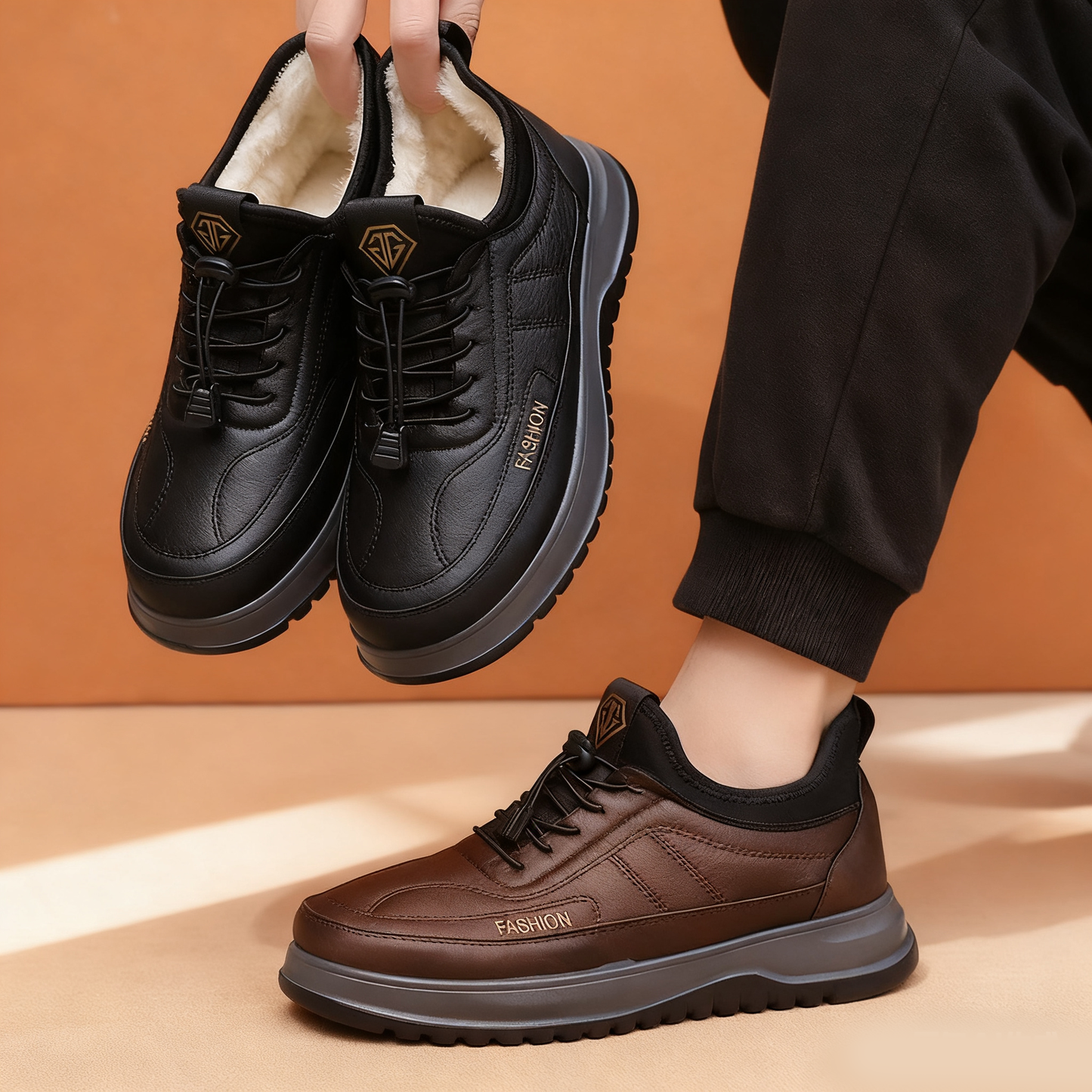 ⛄🔥【39-45】2025 Męskie zimowe buty sportowe, skóra naturalna, wodoodporne, miękka podeszwa i aksamit, nowe