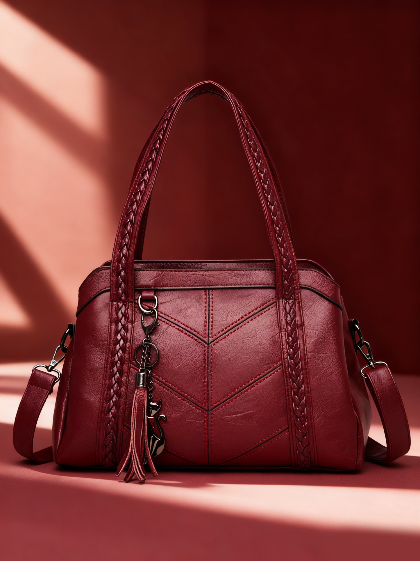 👜💟【50% ZNIŻKI】Torba z miękkiej skóry, torebka, duża pojemność, trzy przegrody, wodoodporna i odporna na zarysowania